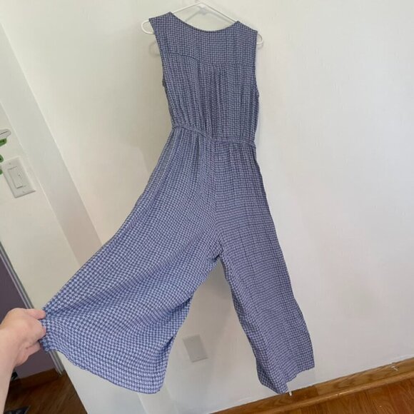 GAP Sleeveless Wrap Jumpsuit Periwinkle Blue / Purple Surplice Cropped NO BELT M - Picture 13 of 13